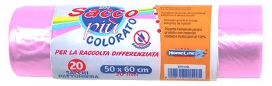Immagine di HOMELINE ROTOLO 20 SACCHI 50X60 TRASP. ROSA