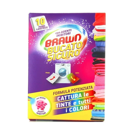 Immagine di BRAWN BUCATO SICURO 10FOGLI CATTURA COLORE