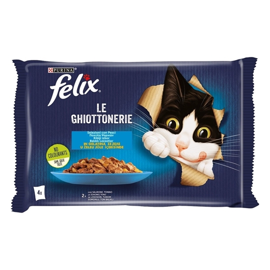 Immagine di FELIX GATTO GHIOTTONERIE IN GELATINA EXTRAS 4x85GR SALMONE E TONNO