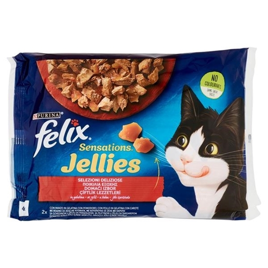 Immagine di FELIX GATTO GHIOTTONERIE IN GELATINA JELLIES 4x85GR MANZO E POLLO