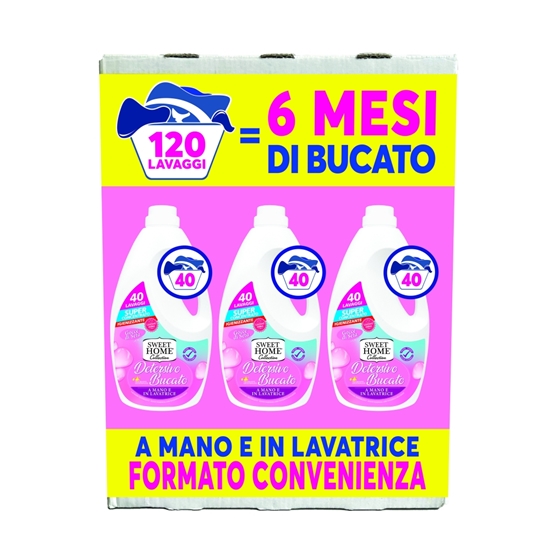 Immagine di SWEET HOME LAV. LIQ. 40LAV 2LT GOCCE DI SETA (TRIPACK)