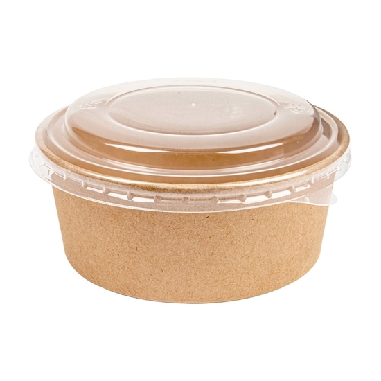 Immagine di BIOALI INSALATIERA CARTA 750ML + COPERCHIO PLASTICA 145MM 50PZ