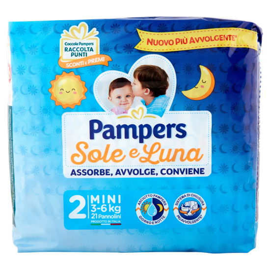 Immagine di PAMPERS SOLE E LUNA 3/6KG TG2 21PZ MINI