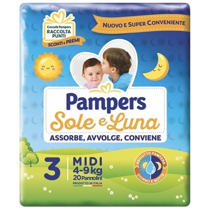 Immagine di PAMPERS SOLE E LUNA 4/9KG TG3 20PZ MIDI