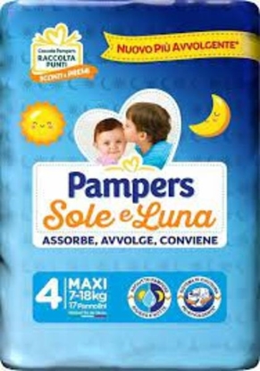 Immagine di PAMPERS SOLE E LUNA 7/18KG TG4 17PZ MAXI