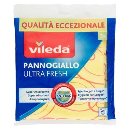 Immagine di VILEDA PANNO MULTIUSO IN TNT 34X34 GIALLO TUTTOFARE 3PZ ULTRAFRESH