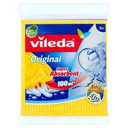 Immagine di VILEDA PANNO SPUGNA 3PZ 18X18.4 100% NATURALE