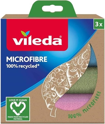 Immagine di VILEDA PANNO SUPERFICI 30X30 MICROFIBRA 3PZ COLORATI 100% RICICLATO