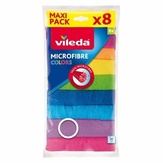 Immagine di VILEDA PANNO SUPERFICI 30X30 MICROFIBRA 8PZ COLORATI