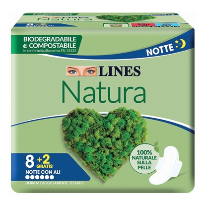 Immagine di LINES SETA ULTRA NATURA 10PZ NOTTE ALI 100% NATURALI