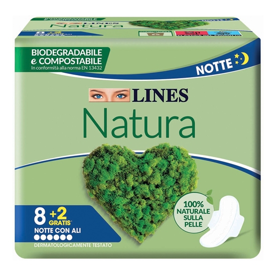 Immagine di LINES SETA ULTRA NATURA 10PZ NOTTE ALI 100% NATURALI