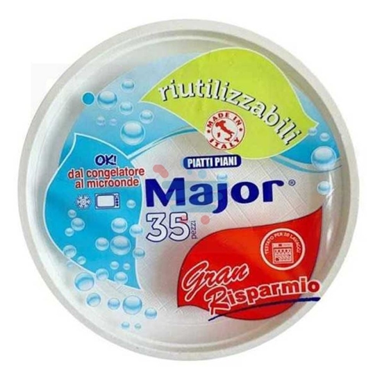 Immagine di MAJOR PIATTI PIANI 35PZ RIUTILIZZABILI