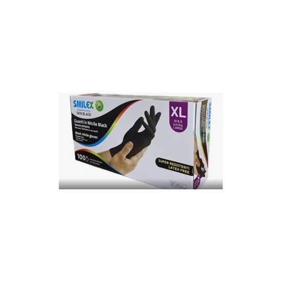 Immagine di SMILEX GUANTI NITRILE SKIN BLACK PRO SENZA POLVERE 100PZ XL