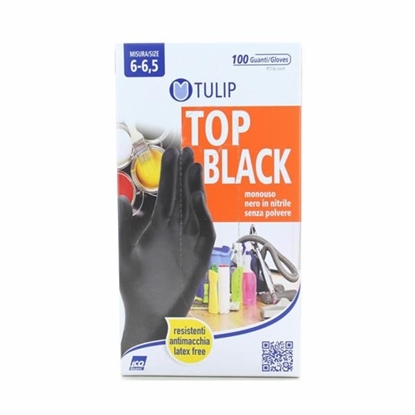 Immagine di TULIP GUANTI NITRILE BLACK 100PZ S