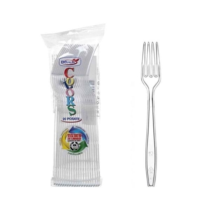 Immagine di DOPLA FORCHETTE COMPACT 20PZ RIUTILIZZABILI TRASP.