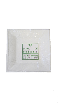 Immagine di AMABIO PIATTI QUADRATI 50PZ 26X26CM 28GR BIO CARTONCINO BIANCHI