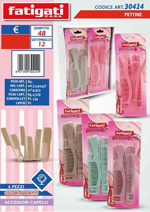 Immagine di FATIGATI PETTINE PER CAPELLI 6PZ MISTI