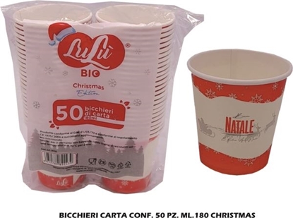 Immagine di LULU' BICCH. CARTA NATALIZI 180ML 50PZ SCRITTA NATALE