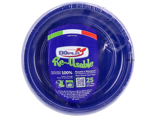 Immagine di DOPLA PIATTI FRUTTA RIUTILIZZABILI 25PZ BLU