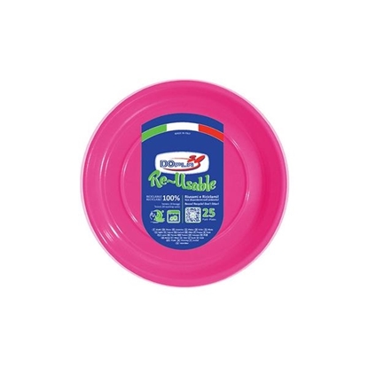 Immagine di DOPLA PIATTI FRUTTA RIUTILIZZABILI 25PZ FUCSIA
