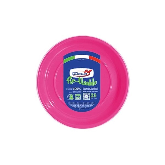 Immagine di DOPLA PIATTI FRUTTA RIUTILIZZABILI 25PZ FUCSIA