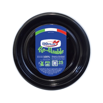 Immagine di DOPLA PIATTI FRUTTA RIUTILIZZABILI 25PZ NERO
