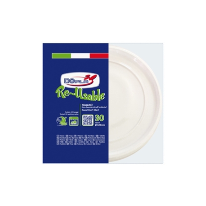 Immagine di DOPLA PIATTI PIZZA RIUTILIZZABILI 30PZ BIANCHI