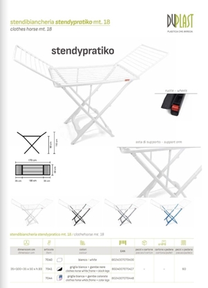 Immagine di DUPLAST STENDYPRATIKO STENDINO 18MT 100% RESINA 170X93CM BIANCO
