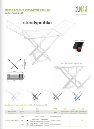 Immagine di DUPLAST STENDYPRATIKO STENDINO 18MT 100% RESINA 170X93CM BIANCO
