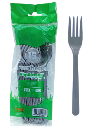 Immagine di THEBEST FORCHETTE RIUTILIZZABILI 15PZ ARGENTO