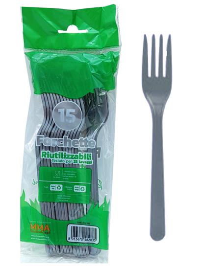 Immagine di THEBEST FORCHETTE RIUTILIZZABILI 15PZ ARGENTO