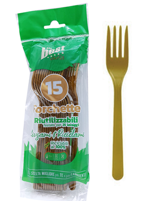 Immagine di THEBEST FORCHETTE RIUTILIZZABILI 15PZ ORO