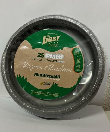 Immagine di THEBEST PIATTI DESSERT 25PZ RIUTILIZZABILI ARGENTO