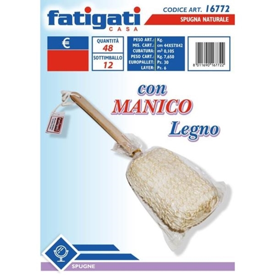 Immagine di FATIGATI SPUGNA NAT C/MANICO LEGNO