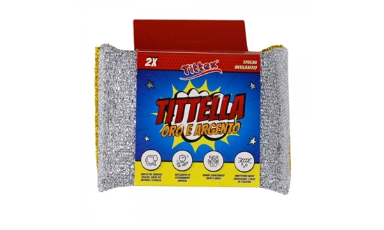 Immagine di TITTEX SPUGNA TEFLONATA TITTELLA ORO-ARGENTO 1PZ