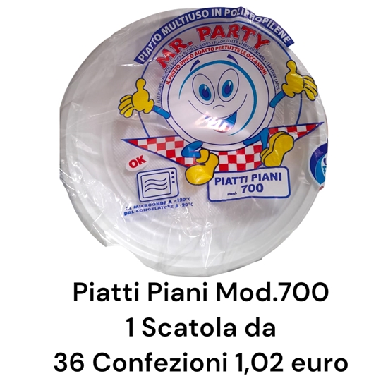 Immagine di MR PARTY PIATTI PIANI 20PZ 20GR (400GR A CONFEZIONE) BIANCHI T700
