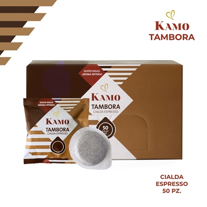 Immagine di KAMO CIALDE CREMA CAFFE' 50PZ TAMBORA GUSTO DOLCE E AROMA INTENSO