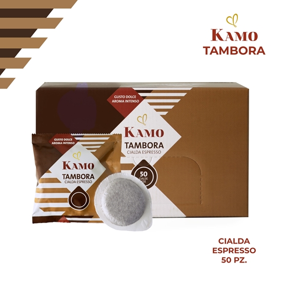 Immagine di KAMO CIALDE CREMA CAFFE' 50PZ TAMBORA GUSTO DOLCE E AROMA INTENSO