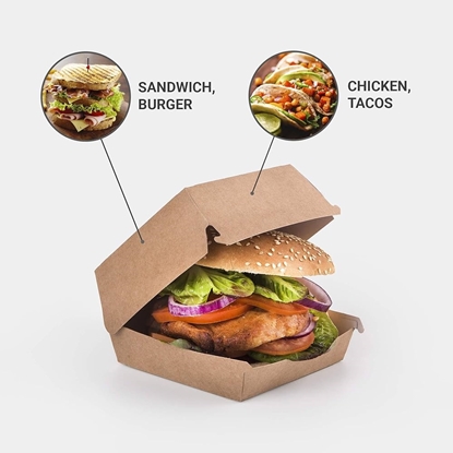 Immagine di ALMAR CONTENITORE PER HAMBURGER IN CARTA 13X13X10CM 100PZ