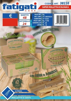 Immagine di FATIGATI MOLLETTE IN BAMBOO 10PZ ECOLOGICHE