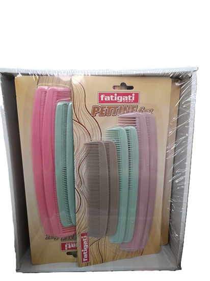 Immagine di FATIGATI PETTINE PER CAPELLI 6PZ STRETTI COLORATI