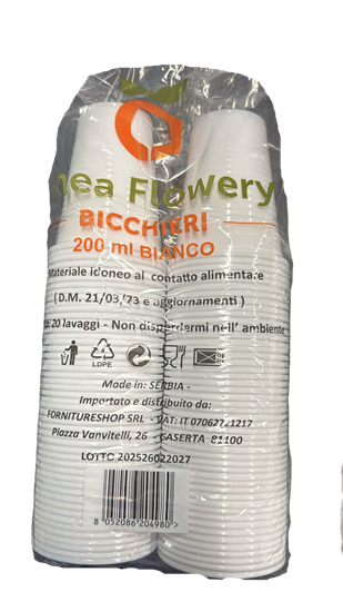 Immagine di FLOWERY BICCH. 200CC 100PZ 2gr BIANCO