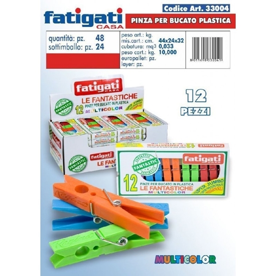 Immagine di FATIGATI PINZE PLAST. 12PZ LE FANTASTICHE COLORATE