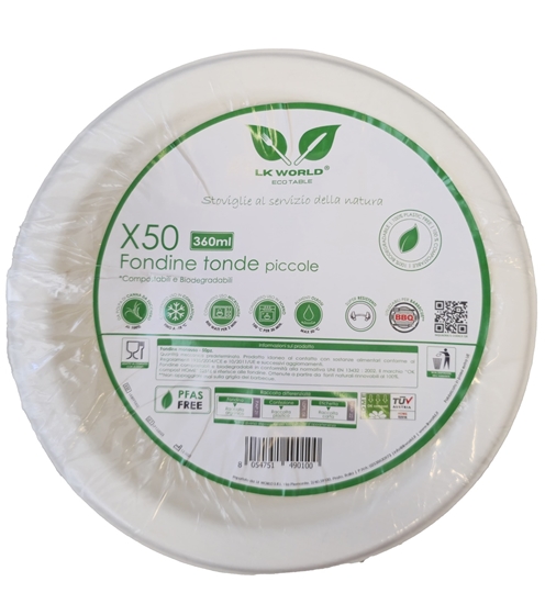 Immagine di AMABIO PIATTI A FONDINA TONDI 50PZ 360ML 10GR POLPA DI CELLULOSA BIANCHI