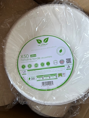 Immagine di AMABIO PIATTI FONDI DA PORTATA 50PZ 650ML 16GR POLPA DI CELLULOSA BIANCHI