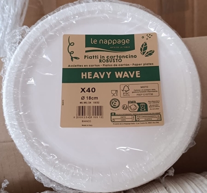 Immagine di RISTOCART LE NAPPAGE HEAVY WAVE PIATTI DESSERT CARTA Ø18CM 40PZ BIANCHI