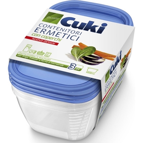 Immagine di CUKI CONT. ERMETICO CON COPERCHIO 3PZ RETTANGOLARE