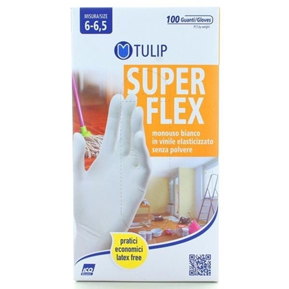 Immagine di TULIP GUANTI VINILE SUPER FLEX BIANCHI 100PZ S