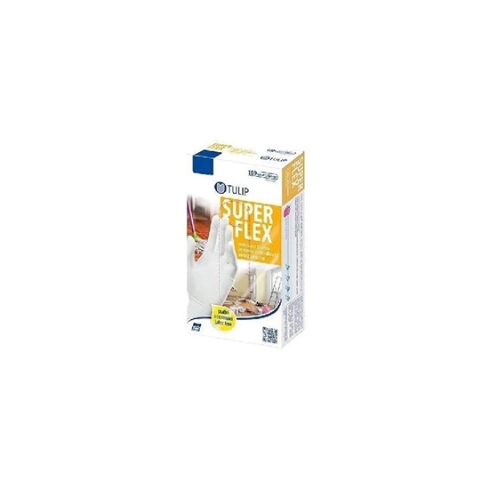Immagine di TULIP GUANTI VINILE SUPER FLEX BIANCHI 100PZ XL