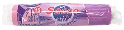 Immagine di HOMELINE ROTOLO 15 SACCHI 55X65 C/MANICI ROSA PROFUMATI